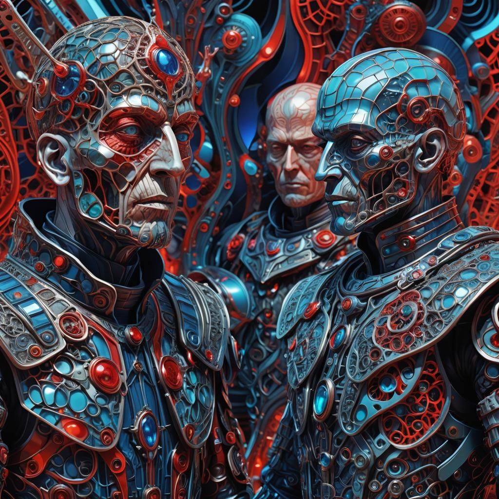 Biomechanical Surrealism: Merged Bishop and Soldier