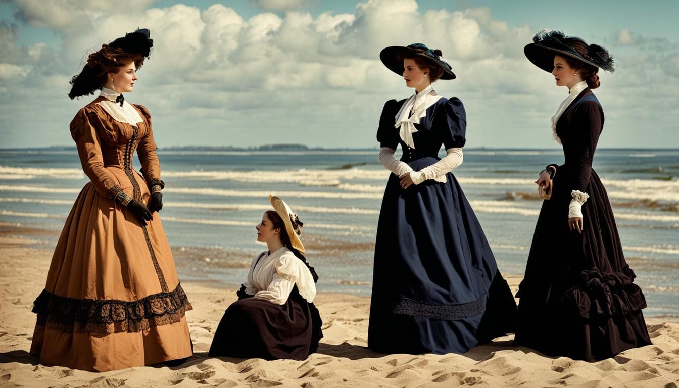 Victorian Women at the Beach