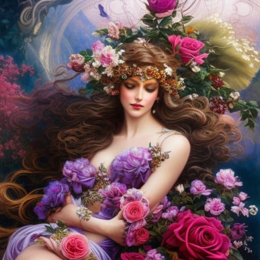 Radiant Rose Universe in Rococo Style