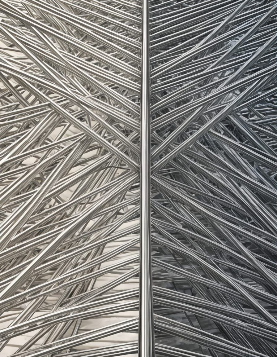 Abstract Stainless Steel Line Art