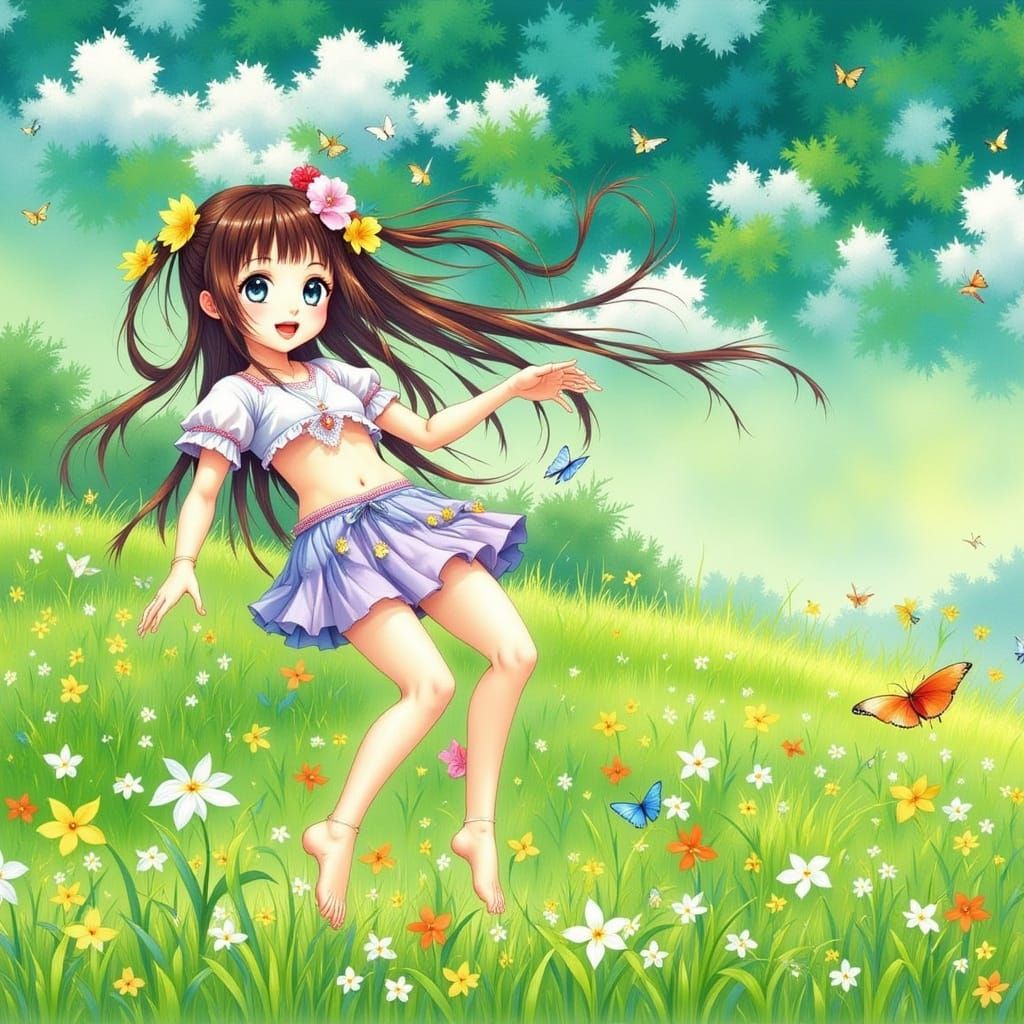 Barefoot Dancing in Lush Green Grass