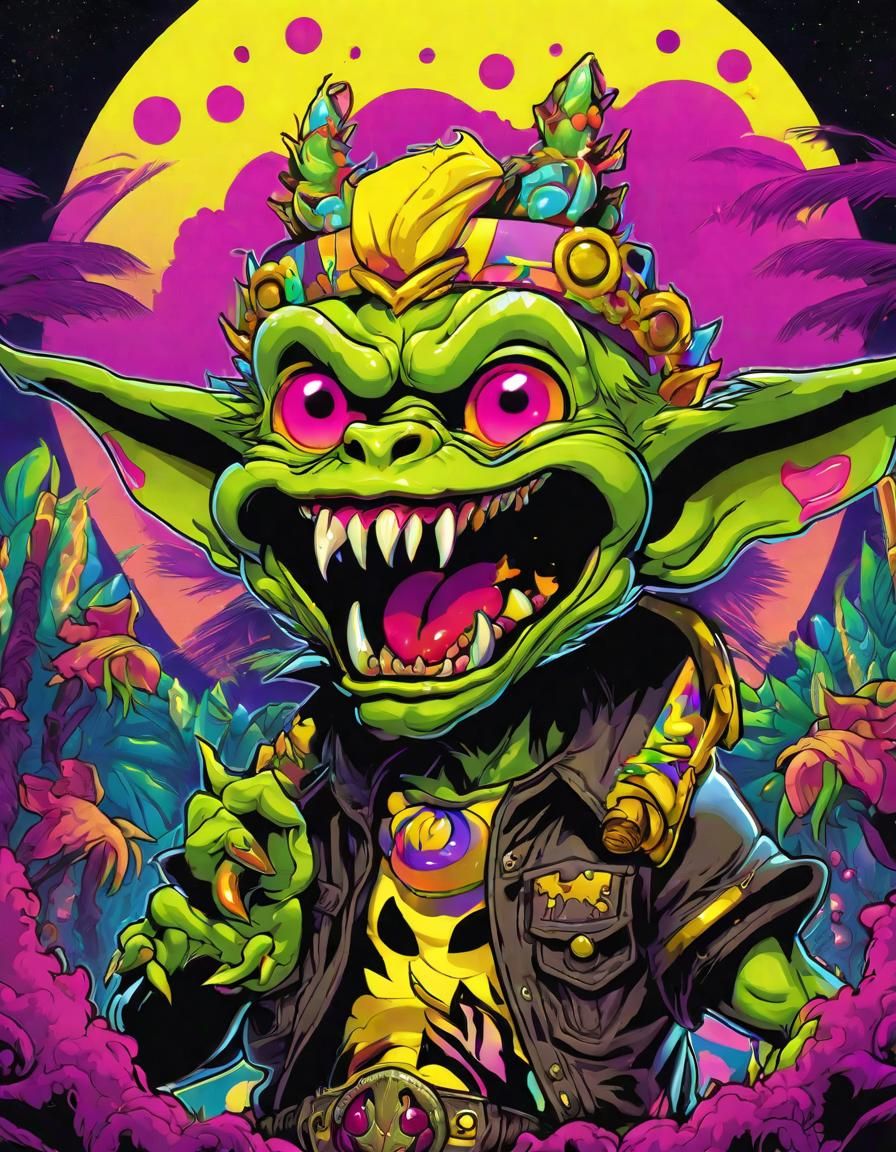 Nightmarish Zombified Goblin in 90s Style