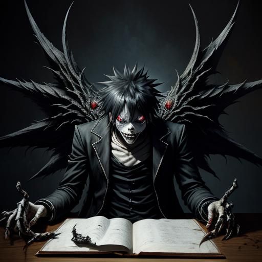 Ryuk the Shinigami: A Dark Horror Illustration