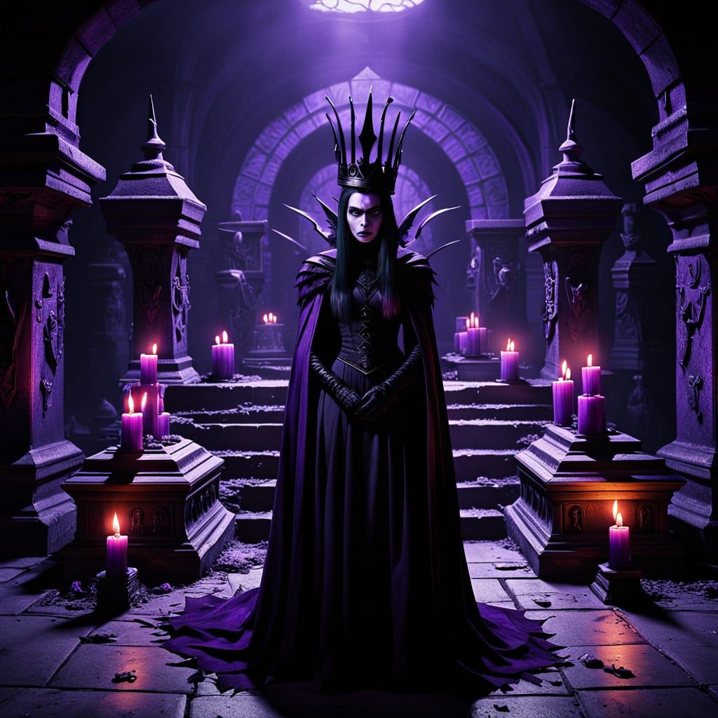 Ethereal Goth Princess Unveiled in Dark, Ominous Underground...