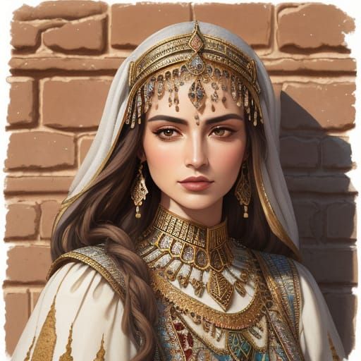 Babylonian Noblewoman in Watercolor