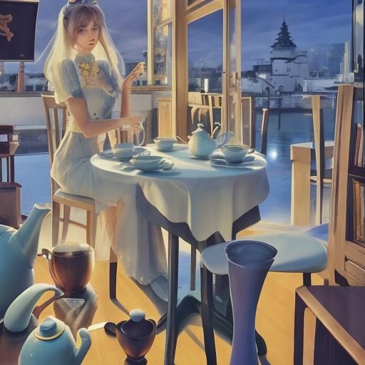 AI Generated Image of a Tea Set