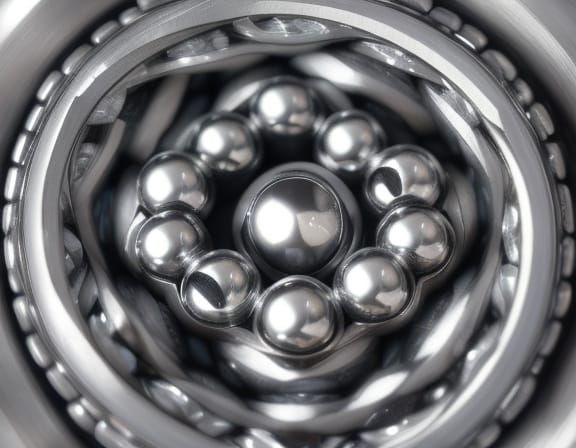 Macro Shot of Shiny Metallic Ball Bearings and Rings