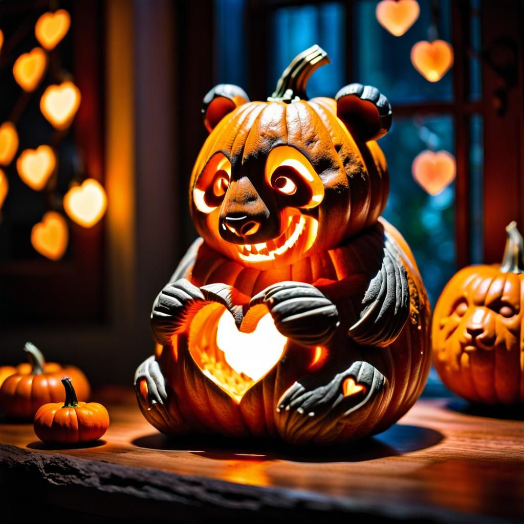 Pumpkin 🎃 young Panda 🐼