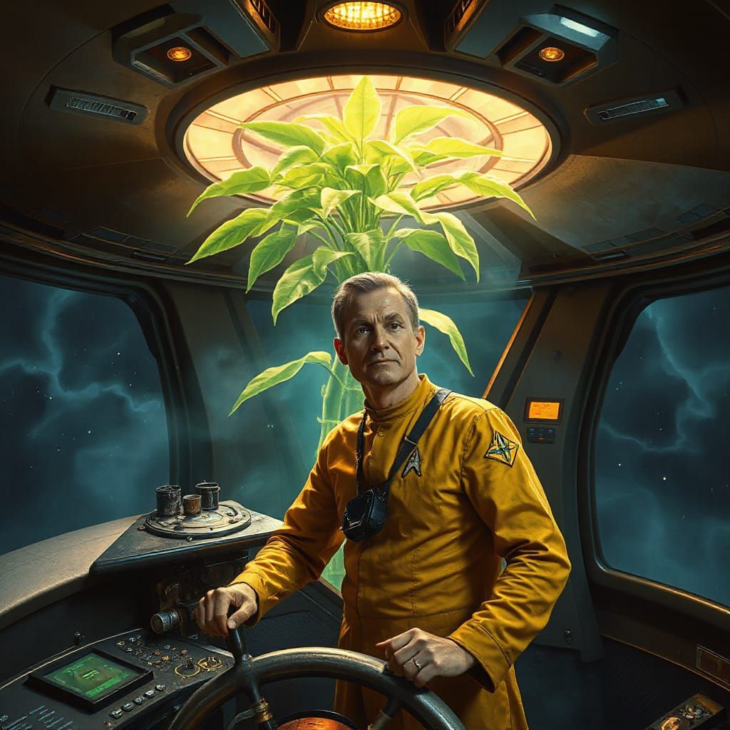 Starfleet Captain at the Helm of a Psychedelic Starship