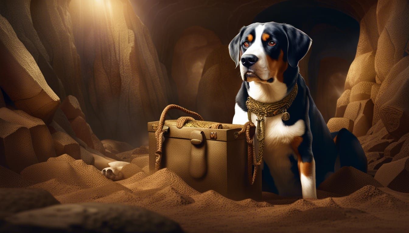 Swiss Mountain Dog as Daring Archaeologist