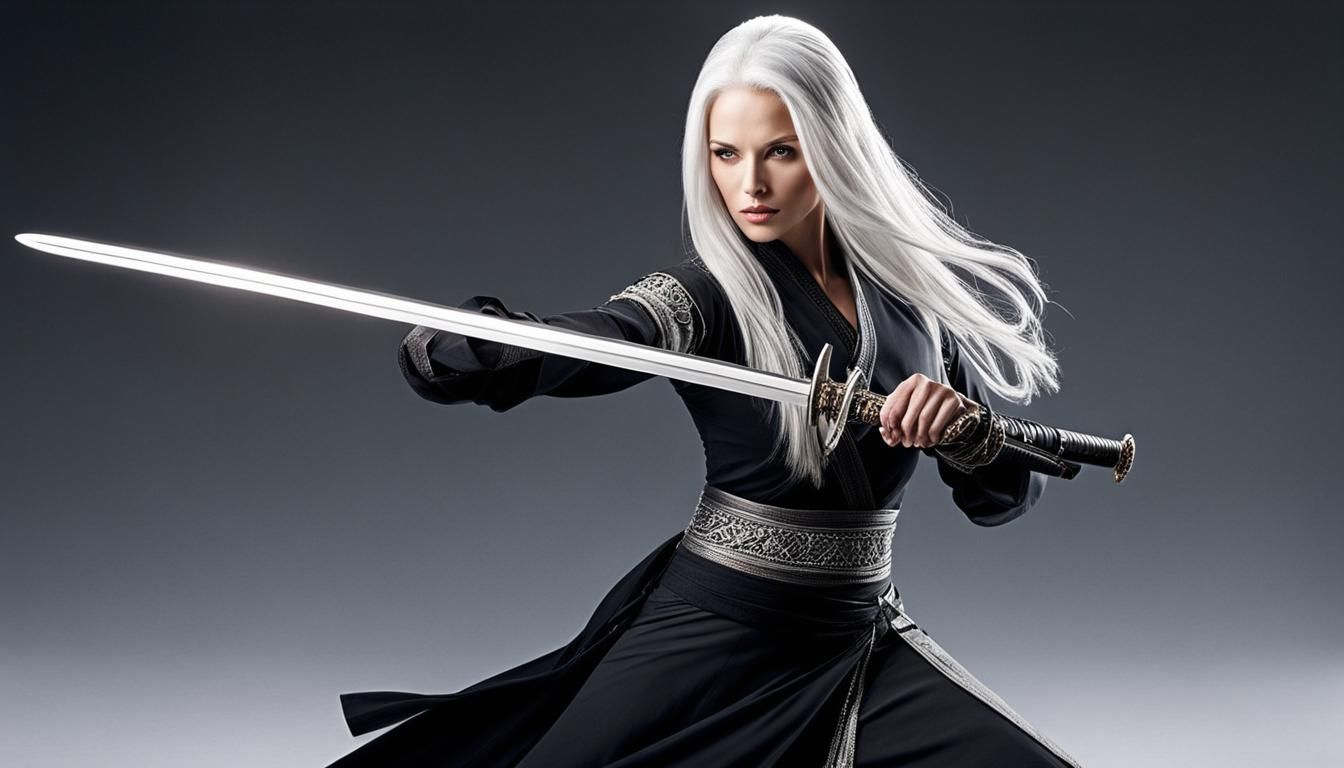 Silver-Haired Warrior Training Under Seven Suns