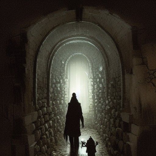 Sinister Cold Catacombs in Fantasy Art Style