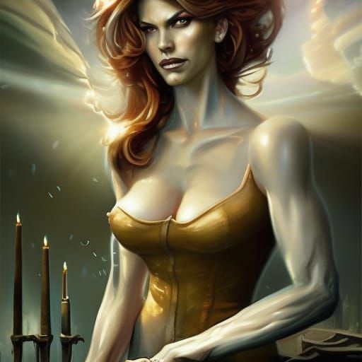 Evil Super Villainess in Latex Armor