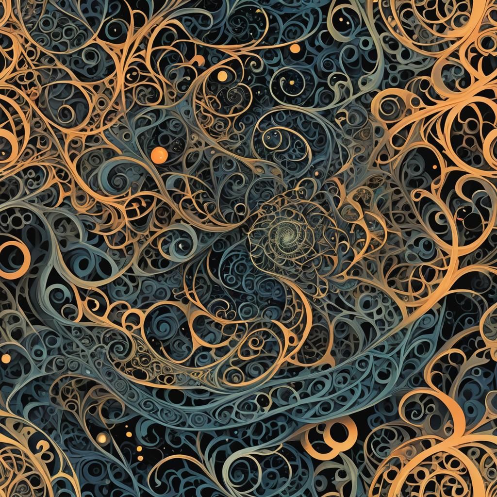 Surreal Landscape with Fractals and Sacred Geometry