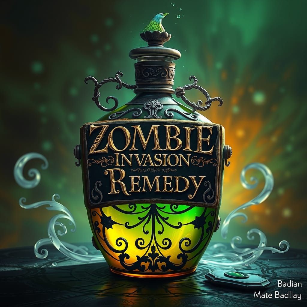 Ancient Potion Bottle in Rich, Fantastical Lighting