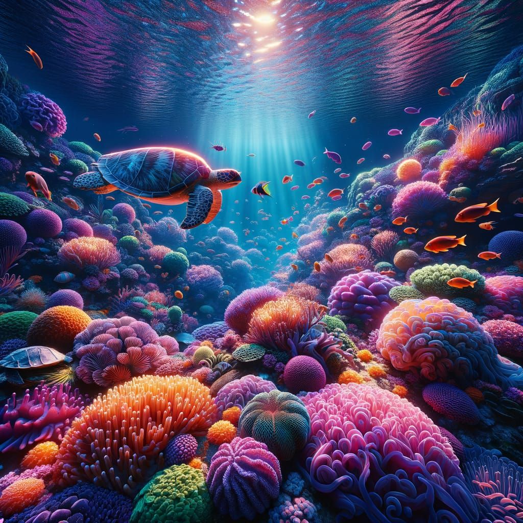 Vibrant Coral Reef Ecosystem Deep Underwater