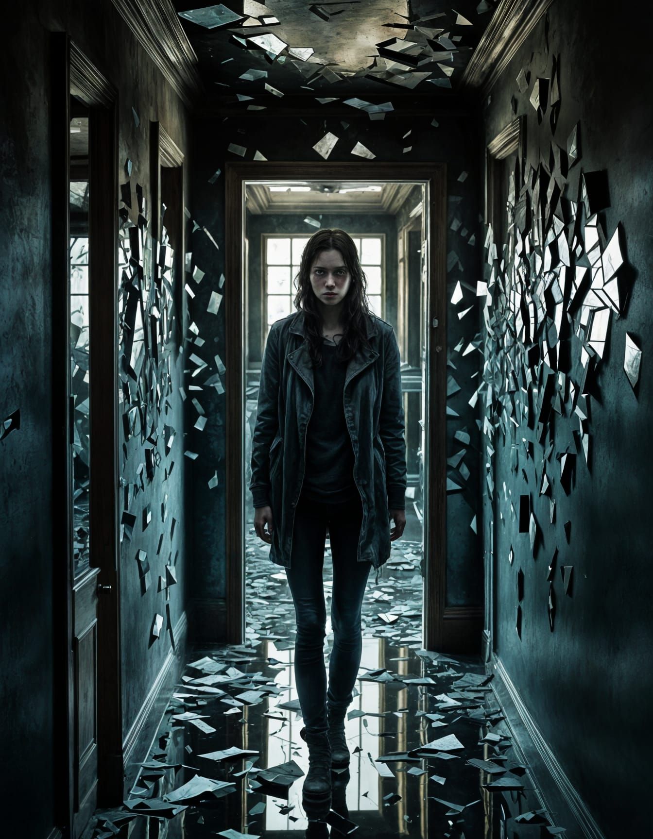 Hall of Shattered Reflections: A Hauntingly Realistic Painti...