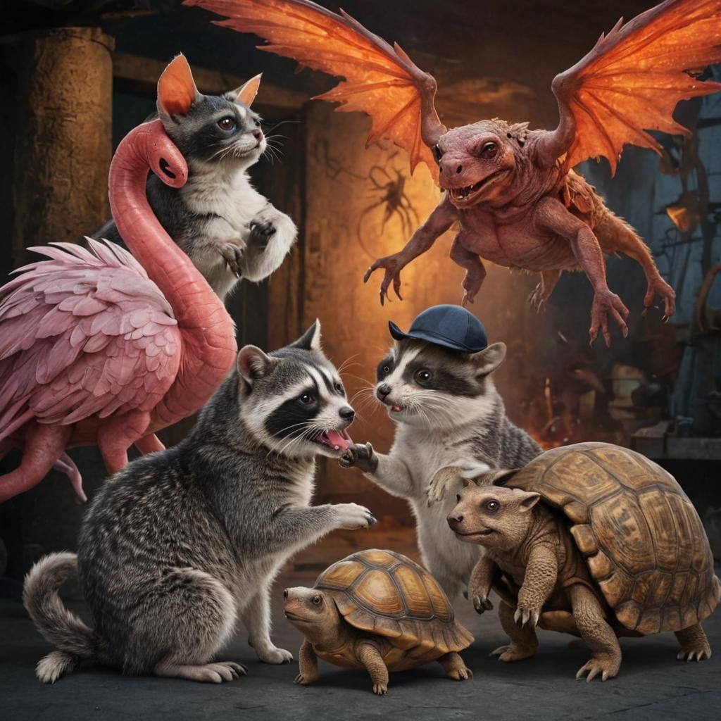 Flamingo Chimera: A Mutant Animal Hybrid