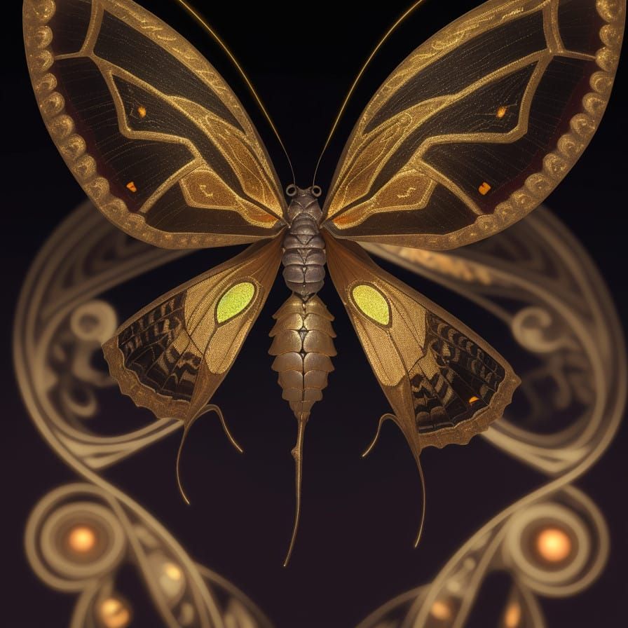 Moth of Endless Beauty in Golden Hues