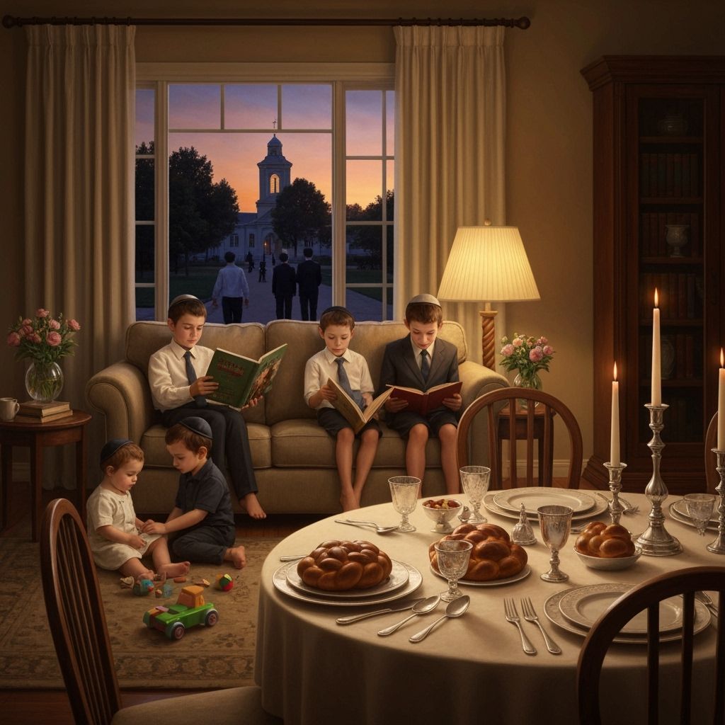Heartwarming Shabbos Dinner Scene in Photorealistic Style