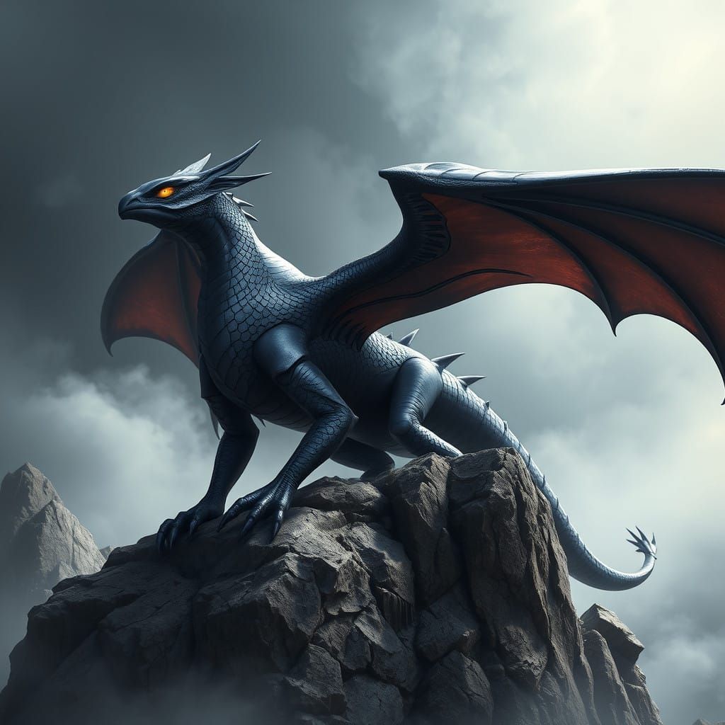 Mystical Dragon Hybrid Soars in Ethereal Glow