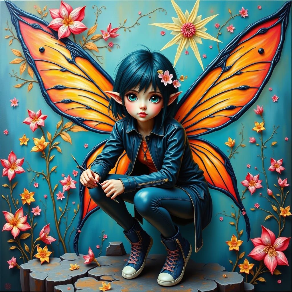 Modern Fairy Street Artist Paints Magical Murals in Urban Gr...