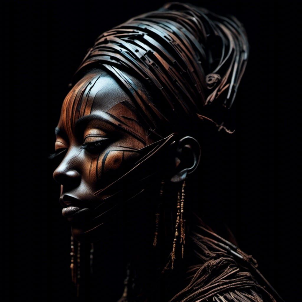 African Dancer in Moody, Surreal Digital Art