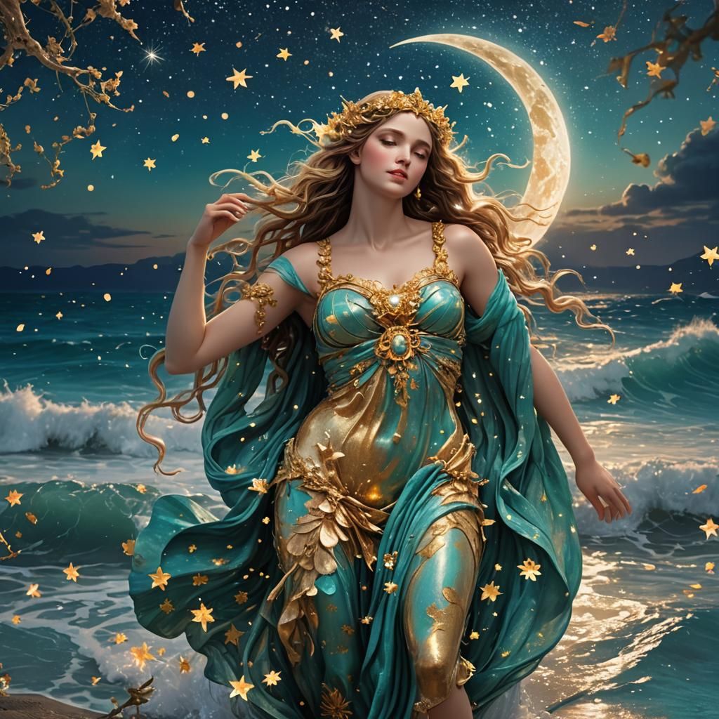 Aphrodite Rising: A Hyperrealistic Sea Goddess