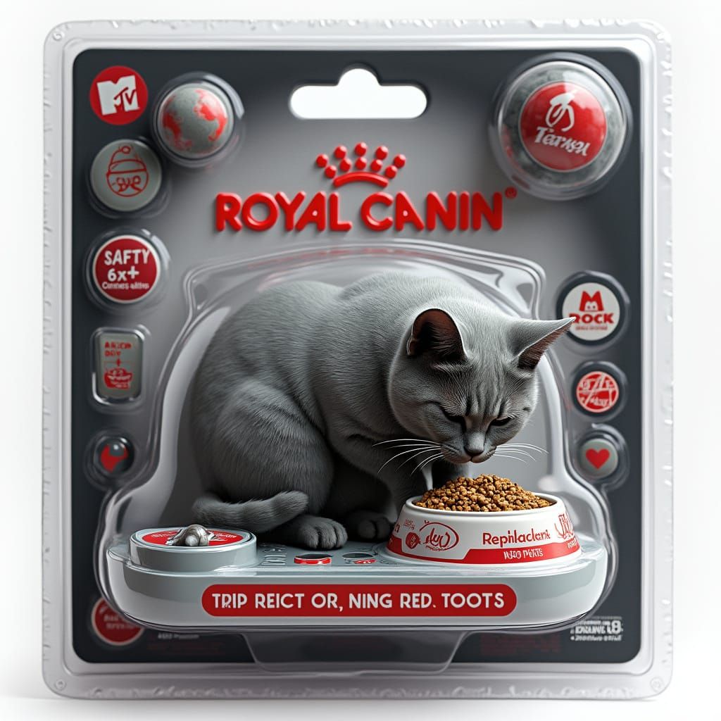 3D Realistic British Shorthair Cat in Transparent Packaging