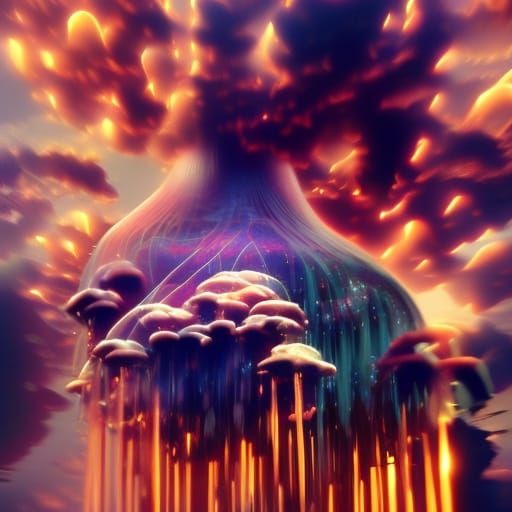 Glowing Jellyfish in Dramatic Digital Painting