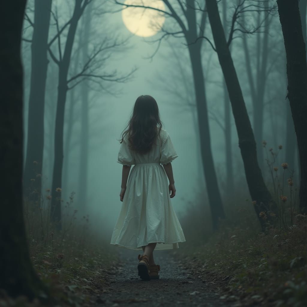 Mystical Forest Wanderer in Ethereal Lighting