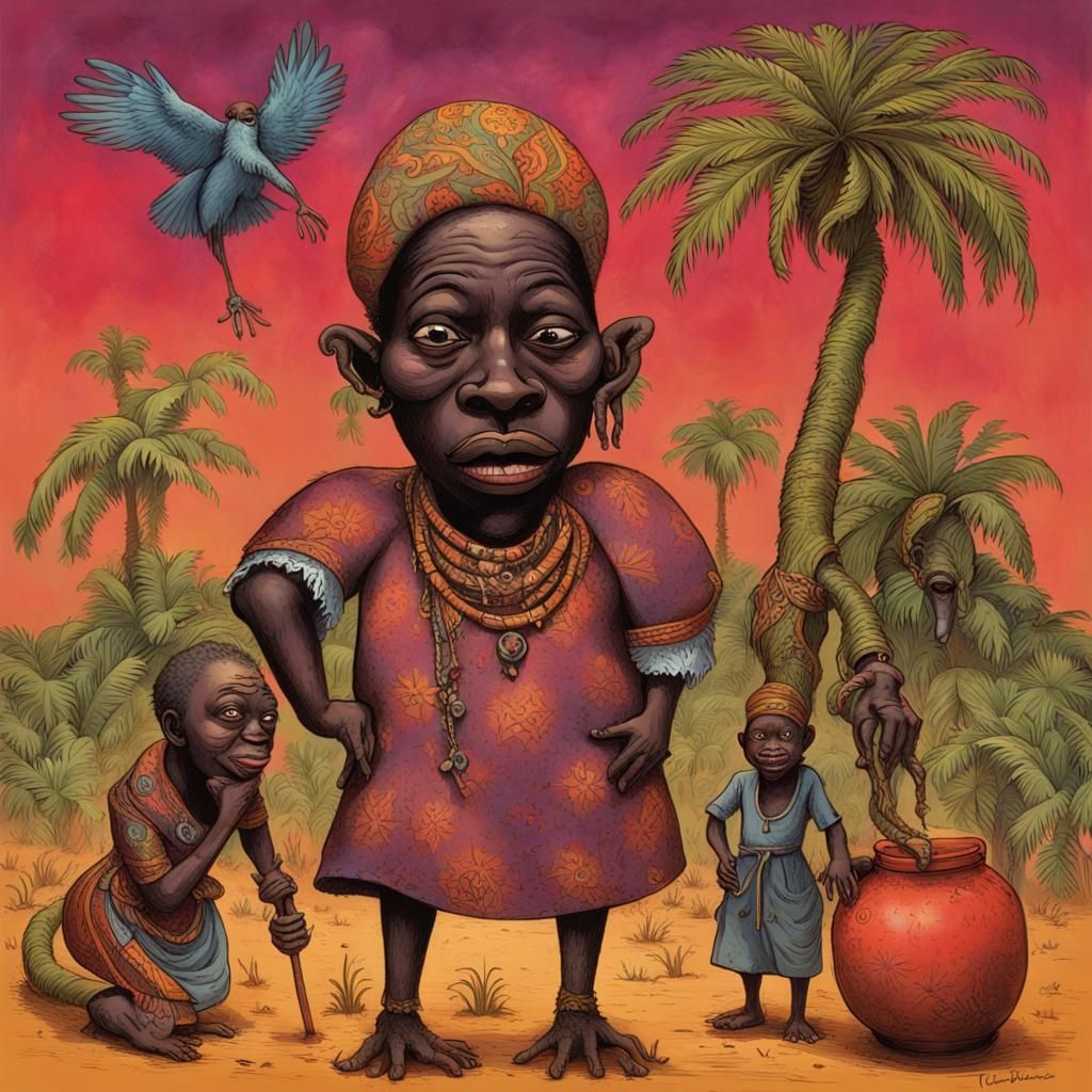 Grotesque Illustration Inspired by West African Legends