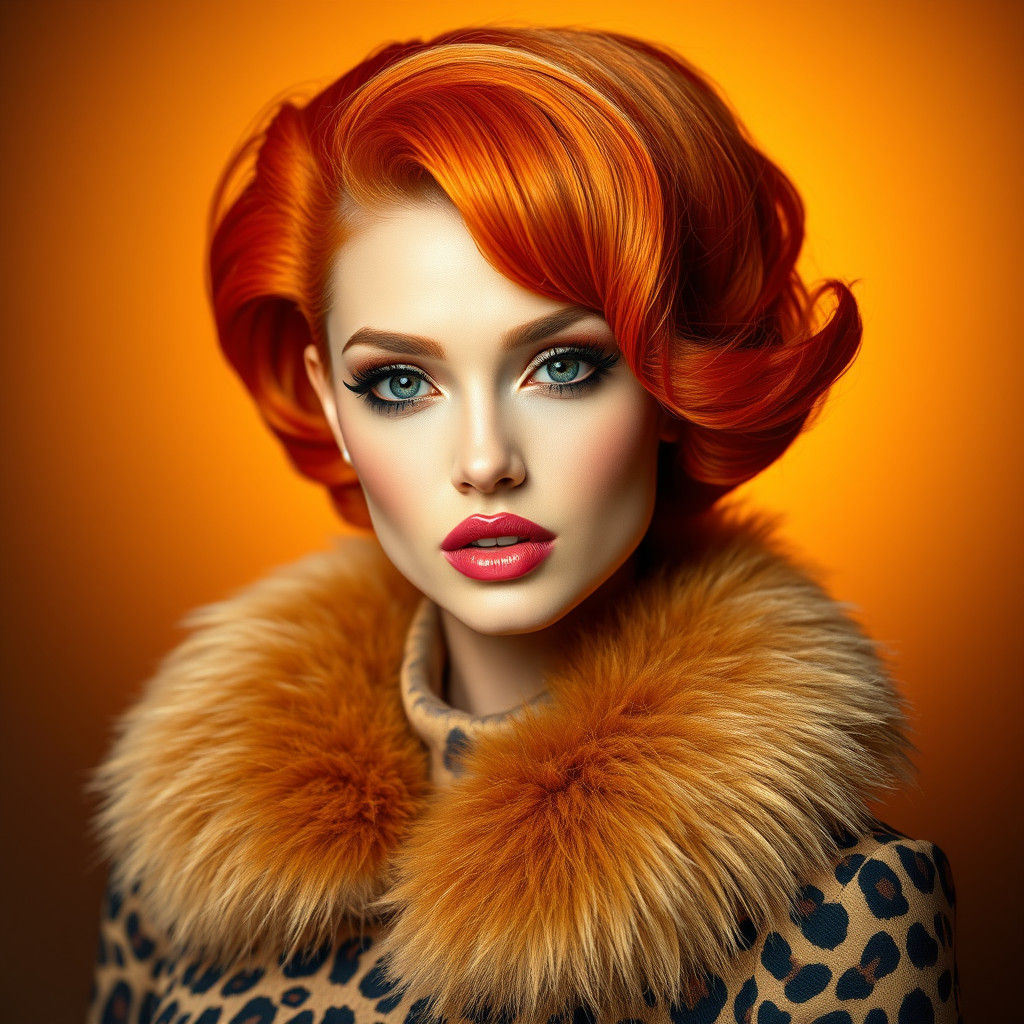 Bold Leopard Print Portrait in High-Fashion Style