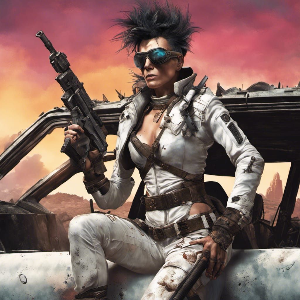 Post-Apocalyptic Warrior with Weaponized Car