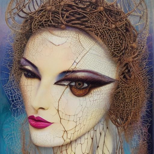 Zebra Tattoo Goddess in Surrealist Fine Art