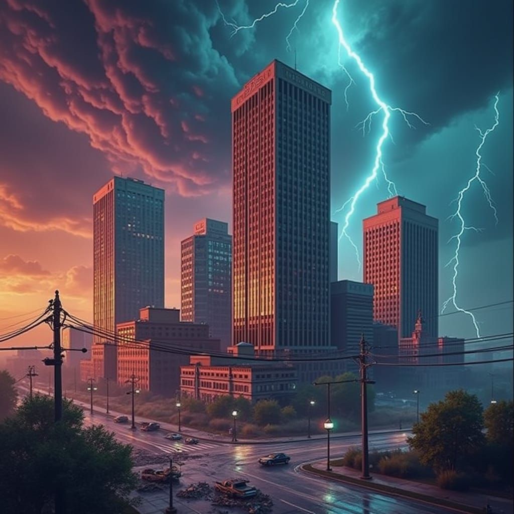 Cinematic Oklahoma Tornado in Stormy Skies