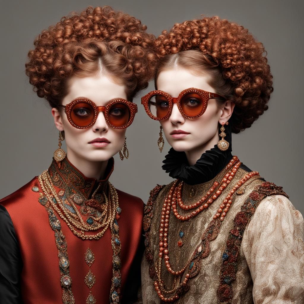 Sanguine Sisters in Elizabethan Jeweled Attire