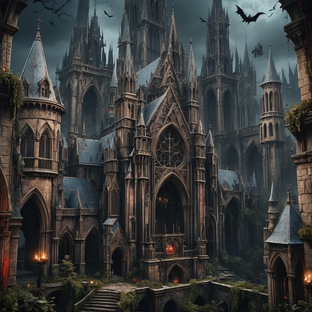 Gothic Vampire in Detailed Matte Painting