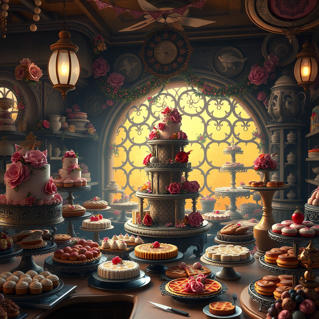 Enchanted Bakery Scene in Fantasy Style