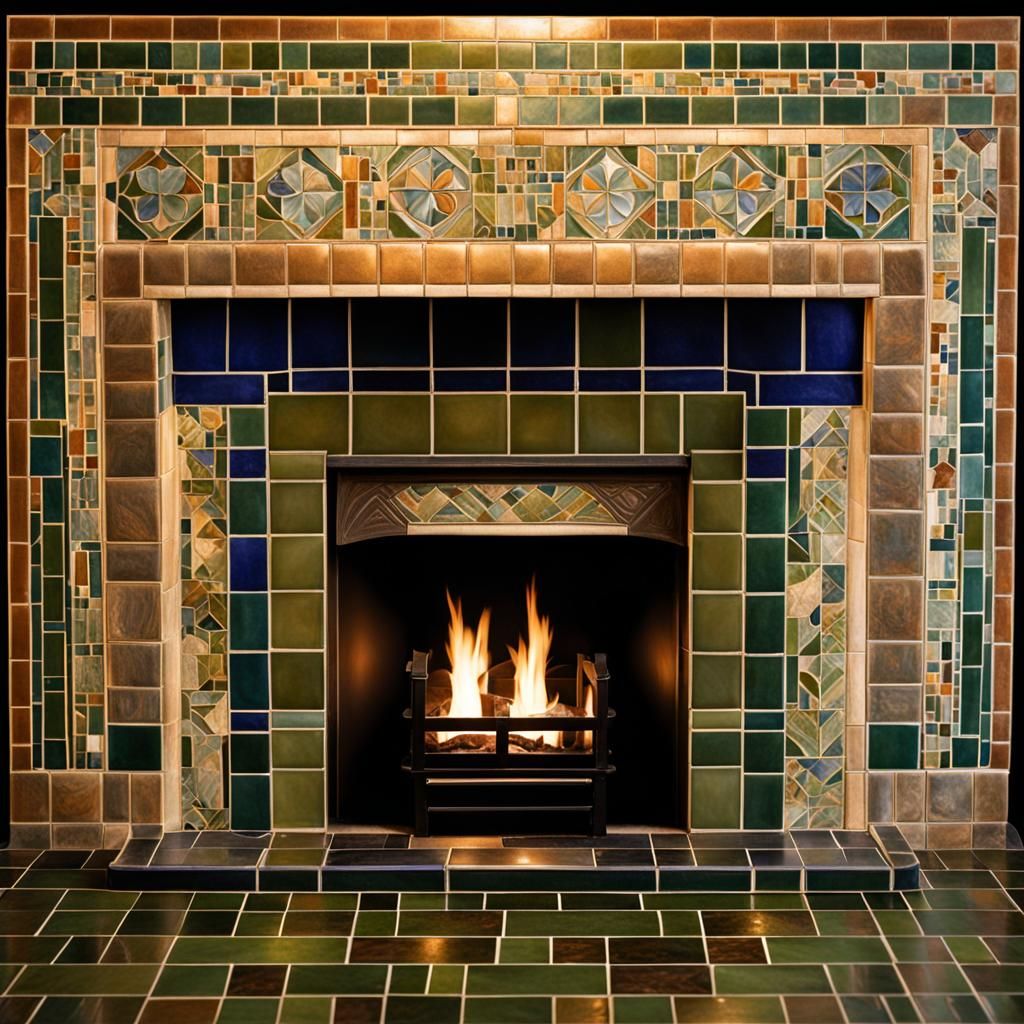 Art Deco Fireplace with Pewabic Tile