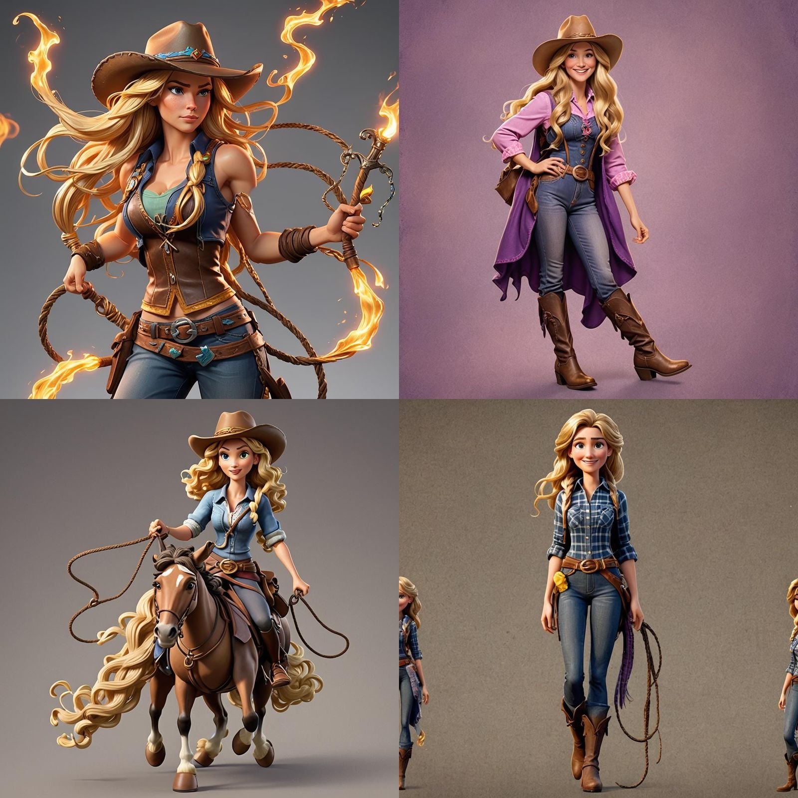 Rancher Girl as Tangled: 3D Digital Art