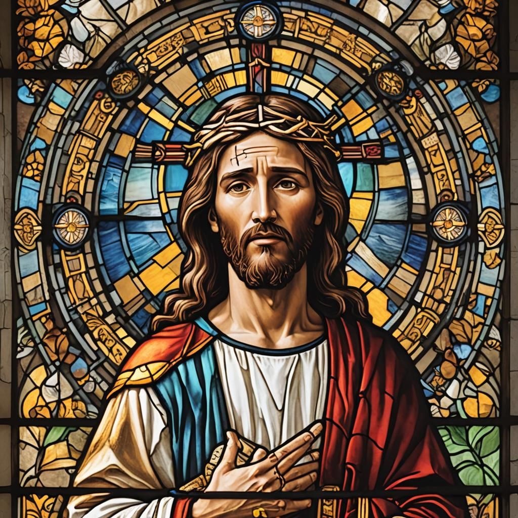 Stained Glass Image of Jesus Christ