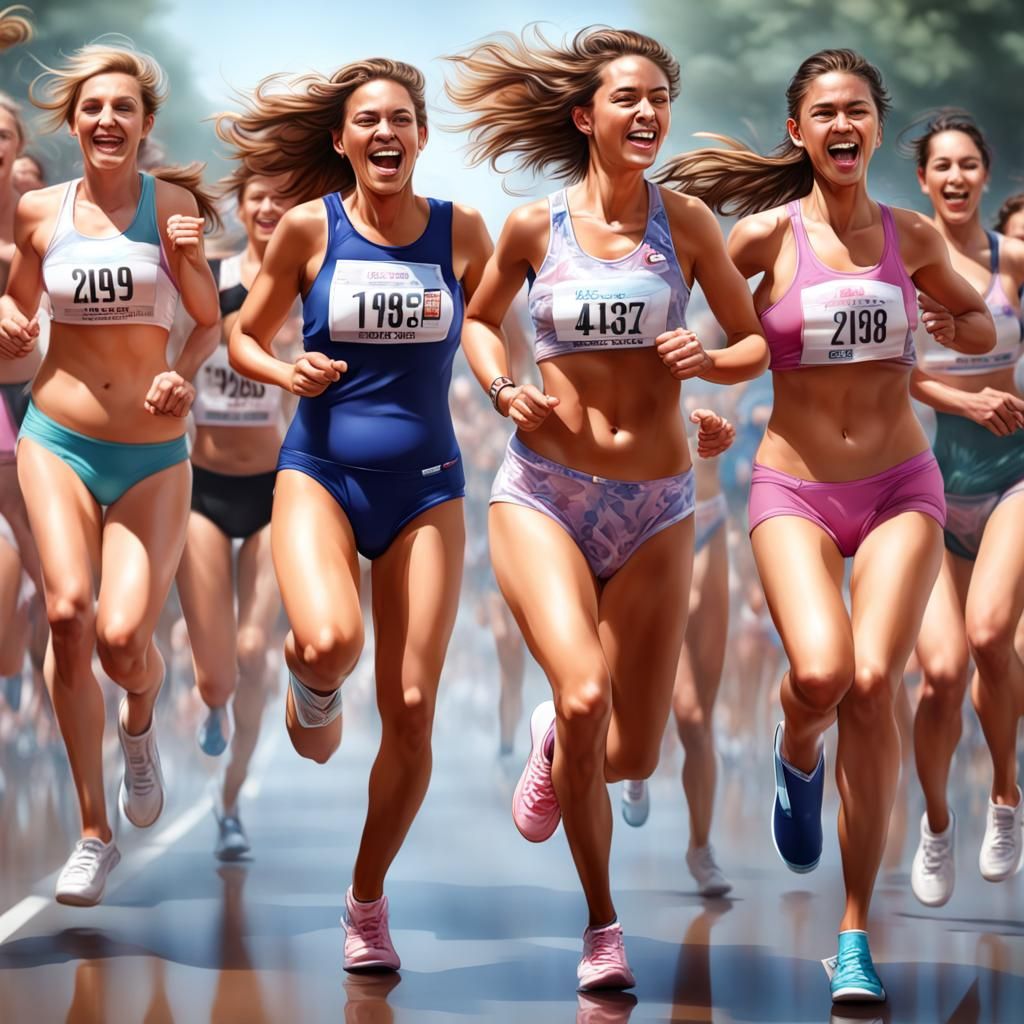 Marathon Runners in Motion: A Realistic Portrayal