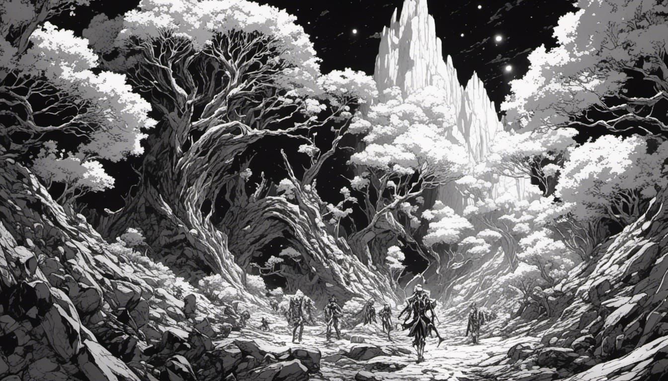 Monochrome Skeleton Transcends in Anime Style