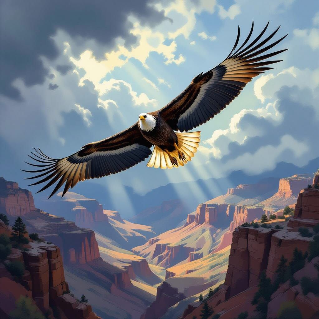 California Condor Glides Above Mountain Canyons