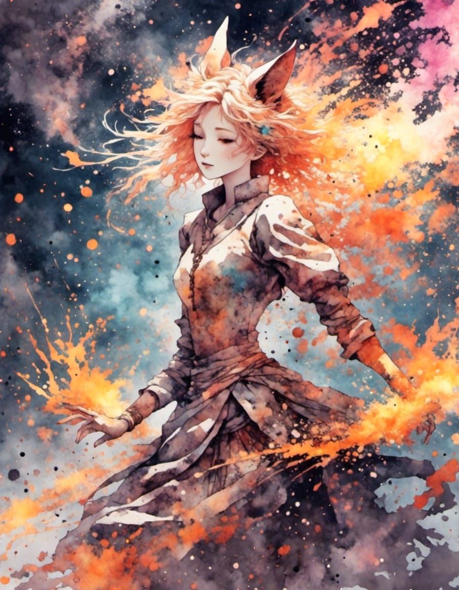 Vibrant Prismatic Splash of Color