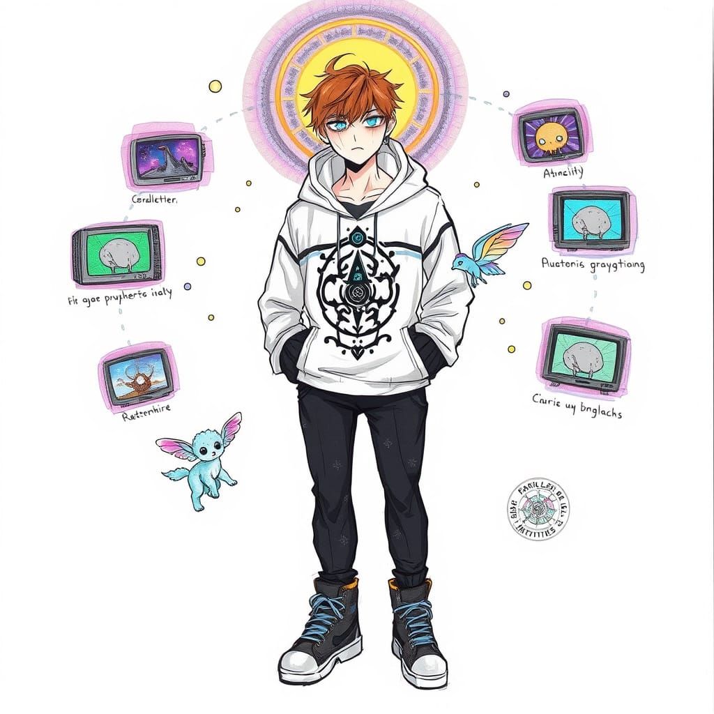 Metahuman Protagonist in Psychedelic Occult Style