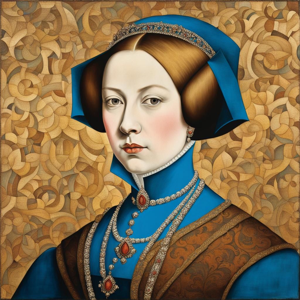 Elizabeth II Portrait in Hans Holbein Style