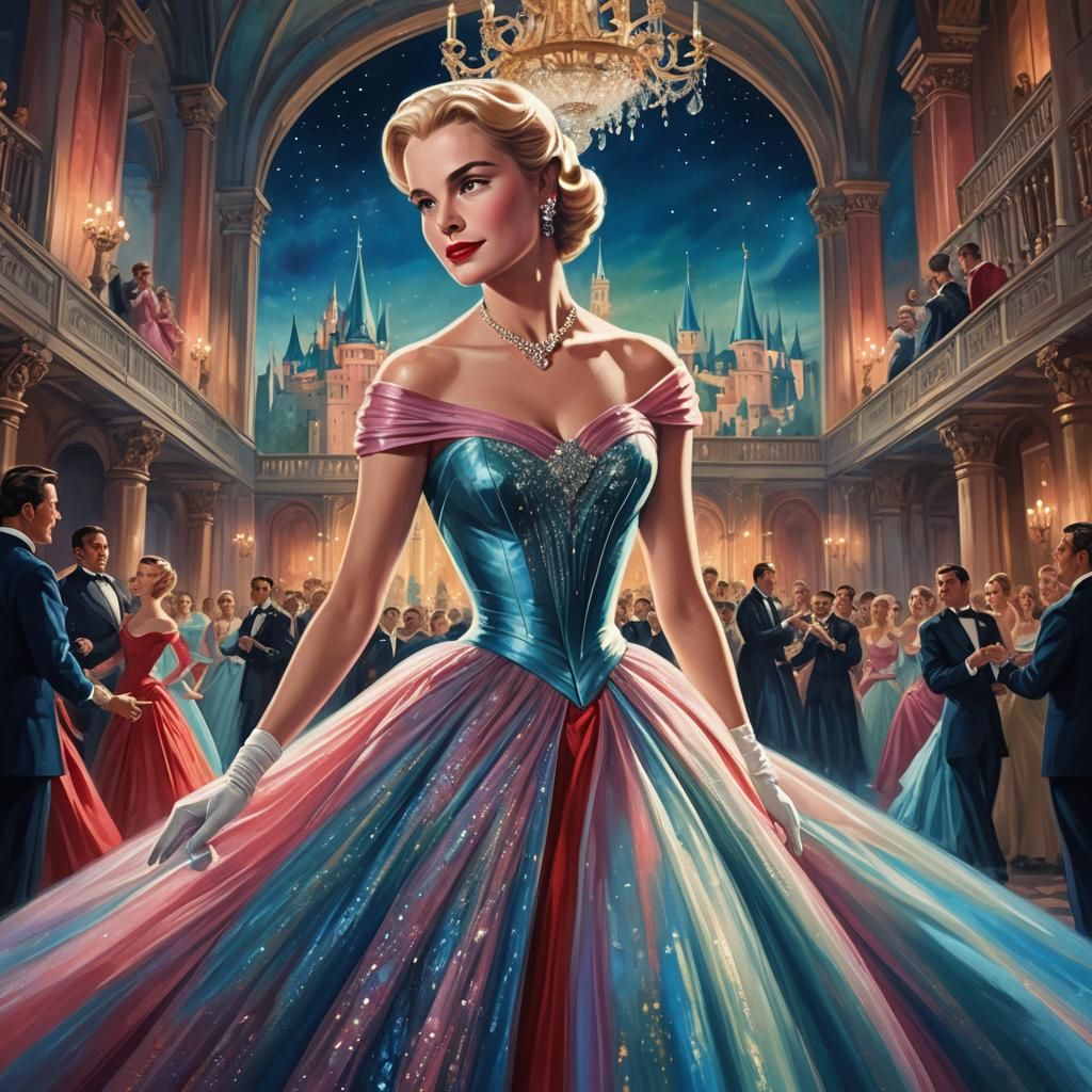 Grace Kelly as Aurora: 1950s Fantasy Illustration