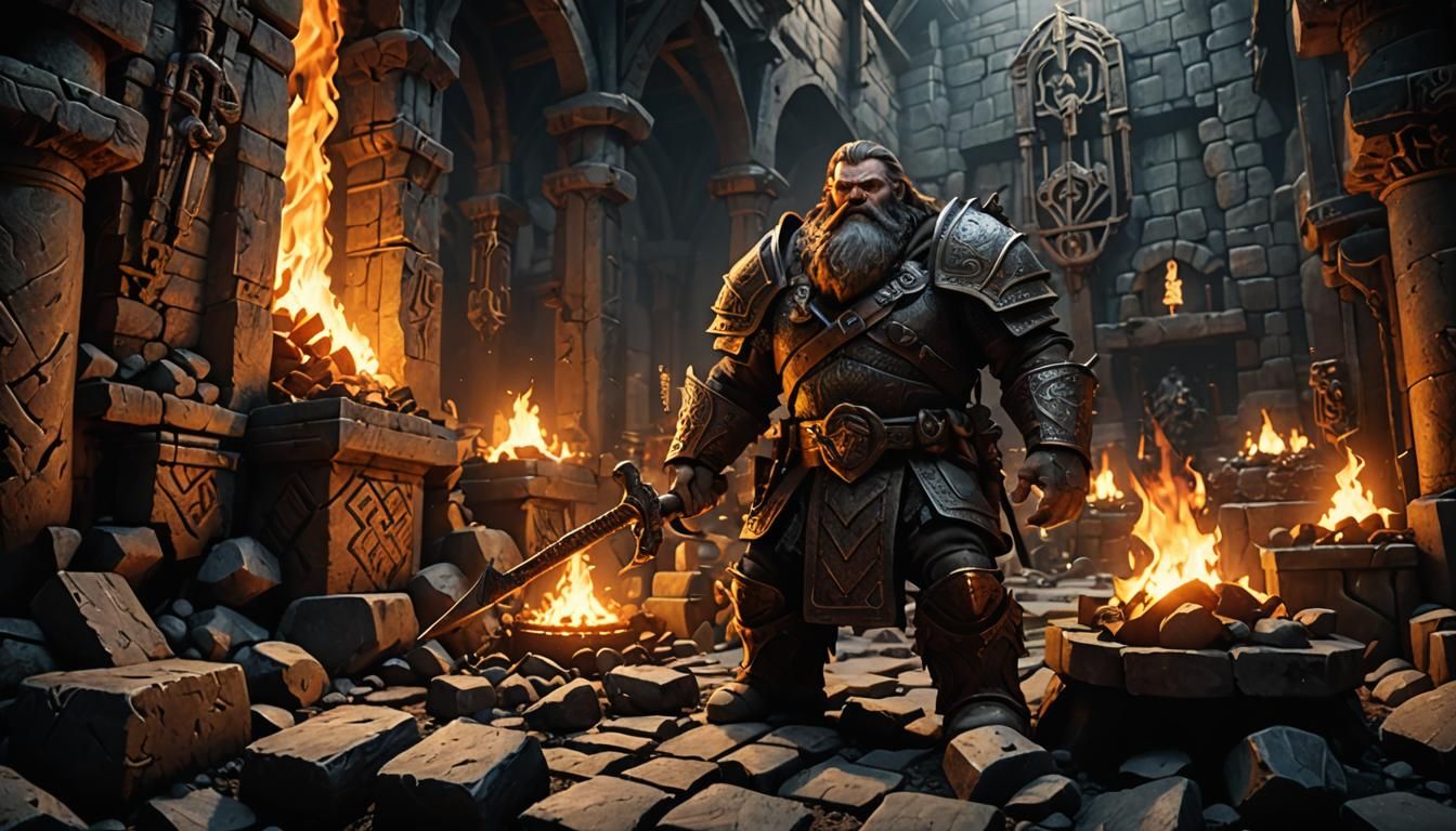 Inside the dwarven smithy